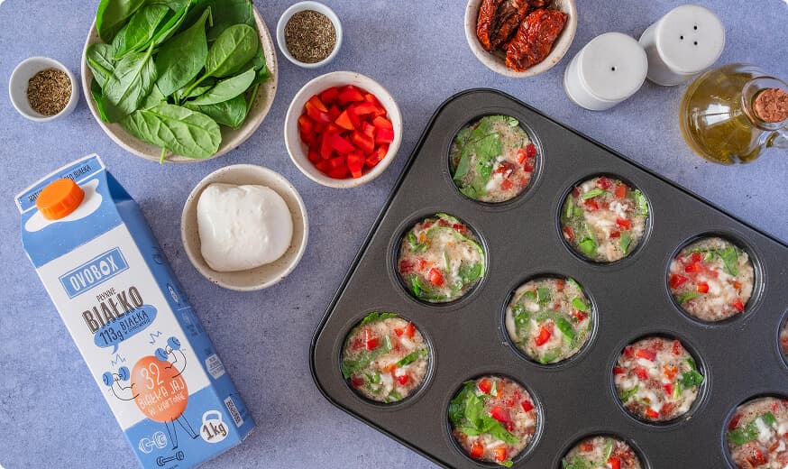 Wytrawne muffinki wysokobiałkowe