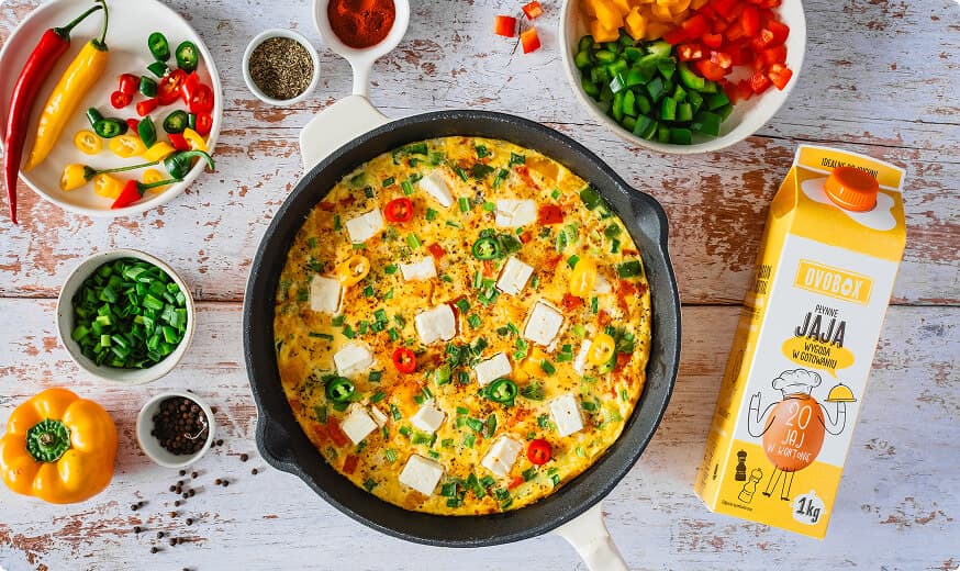 Omlet/Frittata z papryką i serem feta